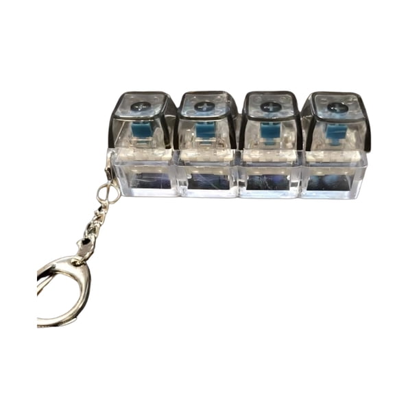 LED Light Up 4 Key Keyboard Keychain Handheld Decompression Device For Attention And Productivity