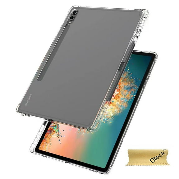 Dteck Clear Case for Samsung Galaxy Tab S10 FE Plus 13.1 Inch, Anti-Yellowing Transparent Shockproof Slim Tablet Cover with Built-in Pencil Holder, Clear