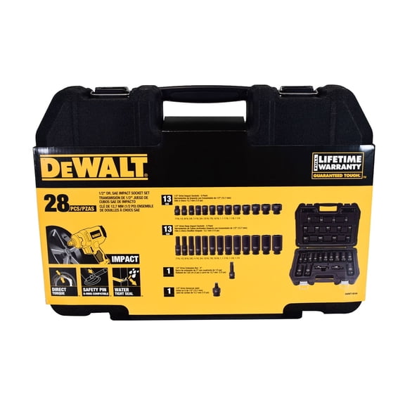 Dewalt Dwmt19244, 1/2-inch Oxide Finish Impact Socket Wrench & Set, 28 Pieces