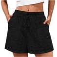 thumbnail image 2 of Nuoqisi Women's Solid Casual Shorts with Eyelet Elastic Waist and Dual Pockets - Bestseller Summer Shorts for Relaxed Style and Easy Wear, 2 of 6