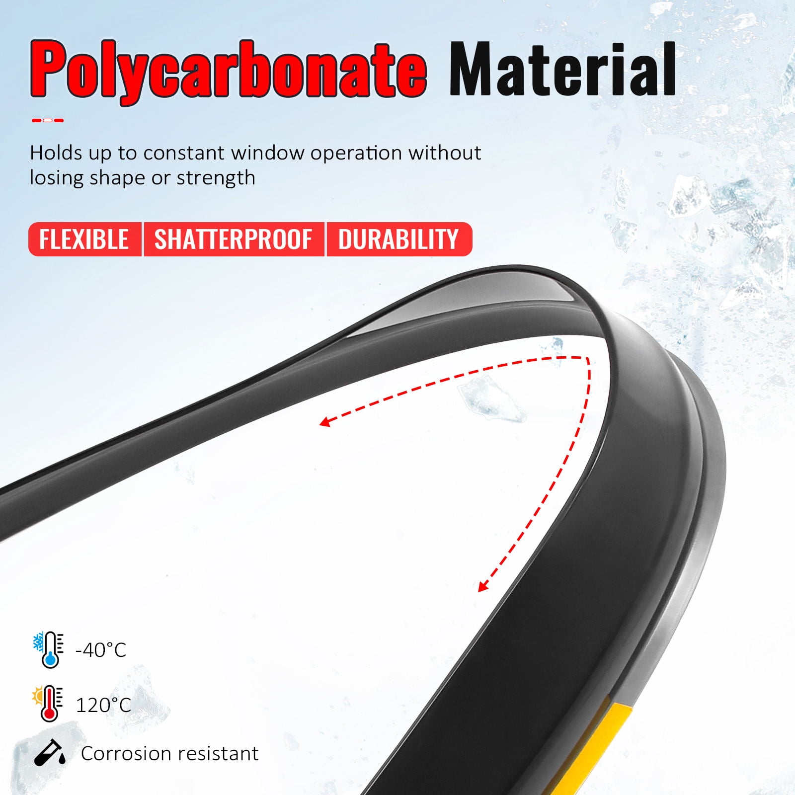 Ikon Motorsports In-Channel Window Visors Rain Guards Deflectors for 2022-2026 Lexus NX250 NX350 NX350h NX450h+, PC Polycarbonate 4PCS
