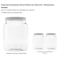 thumbnail image 2 of Plastic Storage Jars with Leak Proof Lids, BPA Free, Hand Wash Only (64oz, 2PK White), 2 of 6