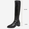thumbnail image 7 of Womens Knee High Boots Wide Calf Square Toe Kitten Low Heel Crocodile Boots Pull On Tall Boots Below Knee Long Dress Boots Pointed Toe Stiletto Heel High Heel Side Zipper Large Size Knee High Boots, 7 of 7