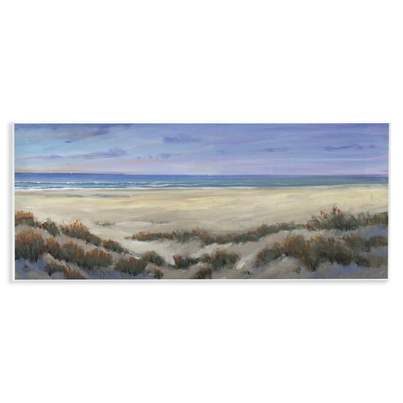 Stupell Industries Traditional Grassy Beach Nautical & Beach Painting Unframed Art Print Wall Art, 17 x 7