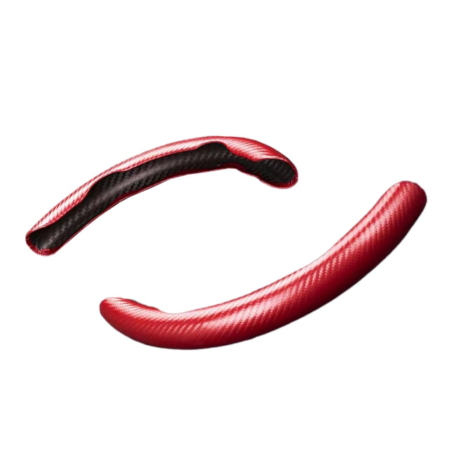 Funda para volante Riwesomey de coche Con patrón de fibra de carbono PVC rojo