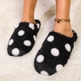 thumbnail image 6 of Women's House Indoor Slippers Fashion Casual Winter Closed Toe Polka Dot Print Backless Flat Slippers Soft Non-Slip Cushioned Home Slides Cute Indoor Footwear for Valentine's Day Gift, 6 of 8