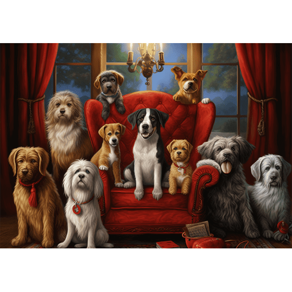 jigsaw puzzles 50 pieces for adults Christmas party Company Love Dogs puppy Formation wooden Challenging Puzzles Perfect for Game 7.9'' x 5.9''