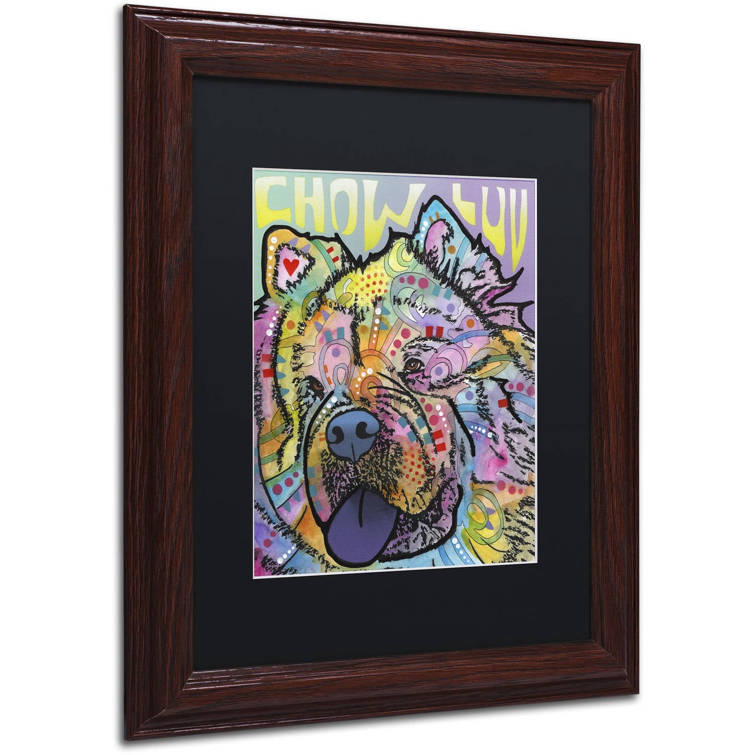Trademark Fine Art 'Chow Love' Canvas Art by Dean Russo, Black Matte, Wood Frame