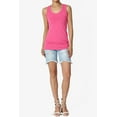 thumbnail image 6 of TheMogan Women's Basic Scoop Neck Racerback Stretch Cotton Tank Top Sleeveless Sporty Tee Fuchsia M, 6 of 7
