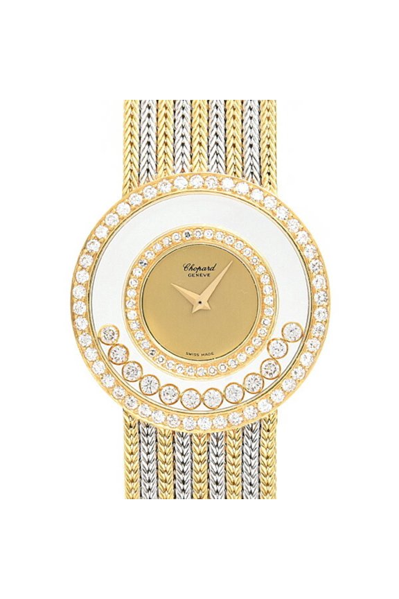 Pre-Owned Chopard Men's Happy Diamonds Watch with Double Diamond Bezel, 12 Moving Diamonds,...
