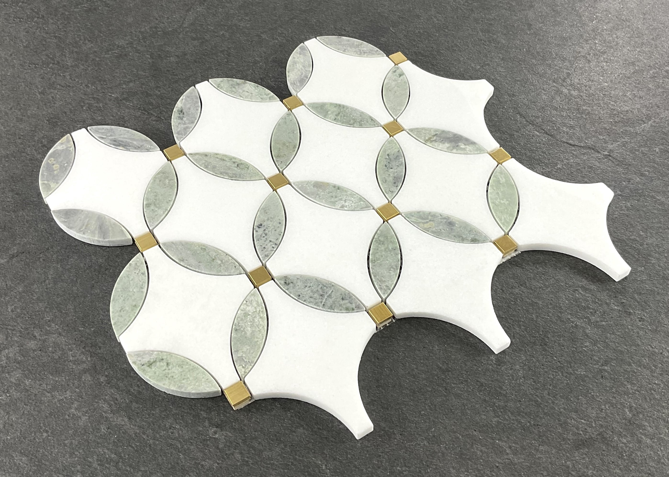 Waterjet Marble And Metal Wall Mosaic Tile - Case (10 Sheets)