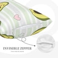 thumbnail image 5 of Naloa Avocado of a Hear Pillowcase, Throw Pillowcase, Wrinkle-Free, Stain-Resistant with Hidden Zipper for Bedroom Sofa - 14"x20", 5 of 9