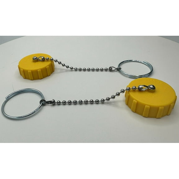 PACK OF 2 PROPANE TANK 1-3/4" ACME FILL VALVE CAP WITH TETHER CHAIN FORKLIFT LPG