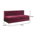 thumbnail image 5 of Armless Sofa with Velvet Upholstery and Metal Legs, Red, 5 of 5