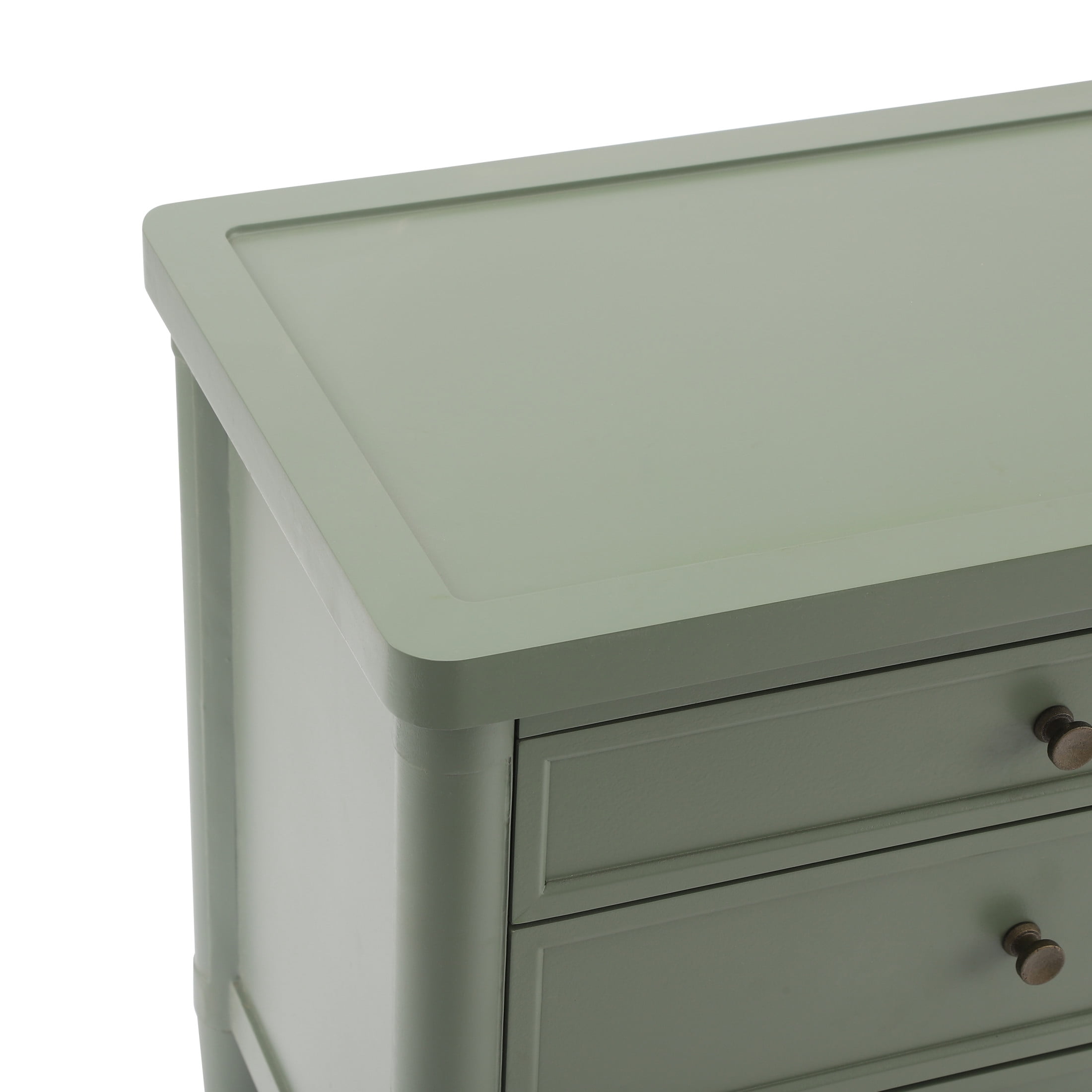 Christopher Knight Home 23.6"W Modern Nightstand with 3 Drawers, Bedside Storage Table, Light Green
