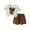 d-Brown630, variant on VNKIDY Girls Outfits Sets Toddler Summer Casual Dotted Bow Short Sleeve O-Neck Two Piece Outfits Sets For Comfortable Elastic Waist Playwear Fashionable