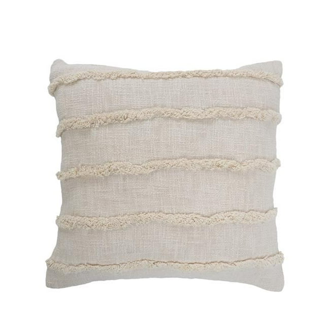 LR Home PILLO07510BIRFFPL Birch Overtufted Solid Square Throw Pillow - 20 x 20 in.