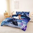 thumbnail image 2 of Metsweet Animal Dragon Bedding, Gradient Aurora Crystal Duvet Cover Full, Purple Blue Teal,Navy Blue Reversible,3pcs,1 Duvet Cover and 2 Pillowcases, 2 of 6