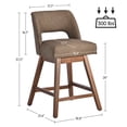 thumbnail image 5 of Usaint Distressed Faux Leather Swivel Bar Stools Set of 2 Cutout Backrest Solid Wood Legs for Kitchen Island Counter Chairs,Dark Brown, 5 of 10