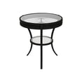 thumbnail image 2 of Round Black Metal and Glass Side Table / Ideal for Living Room Accent, 2 of 3