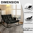 thumbnail image 3 of HomeZeer Indoor Rocking Chair with Cushion, Modern Grand Papasan Rocker Chairs, Oversize Papasan Recliner Chair for Living Room, Bedroom, Study Room, Black, 3 of 11