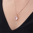 thumbnail image 6 of Silver Rose Quartz Heart Pendant Clavicle Chain - Women's Elegant Jewelry with Natural Crystal Accents, Perfect for Everyday & Special Occasions, 6 of 8