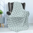 thumbnail image 4 of Anchor Soft Flannel Fleece Throw Blanket, Abstract Water Droplets Anchors with Marine Rope Vintage Wavy Ocean, Cozy Plush for Indoor and Outdoor Use, 50" x 60", Mint Green Dark Blue, by Ambesonne, 4 of 5