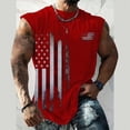 thumbnail image 2 of HCNTES Mens Beach Tank Tops Summer Graphic Sleeveless Shirts for Men Vacation Gym Running Workout Tank Top(Red,L), 2 of 4