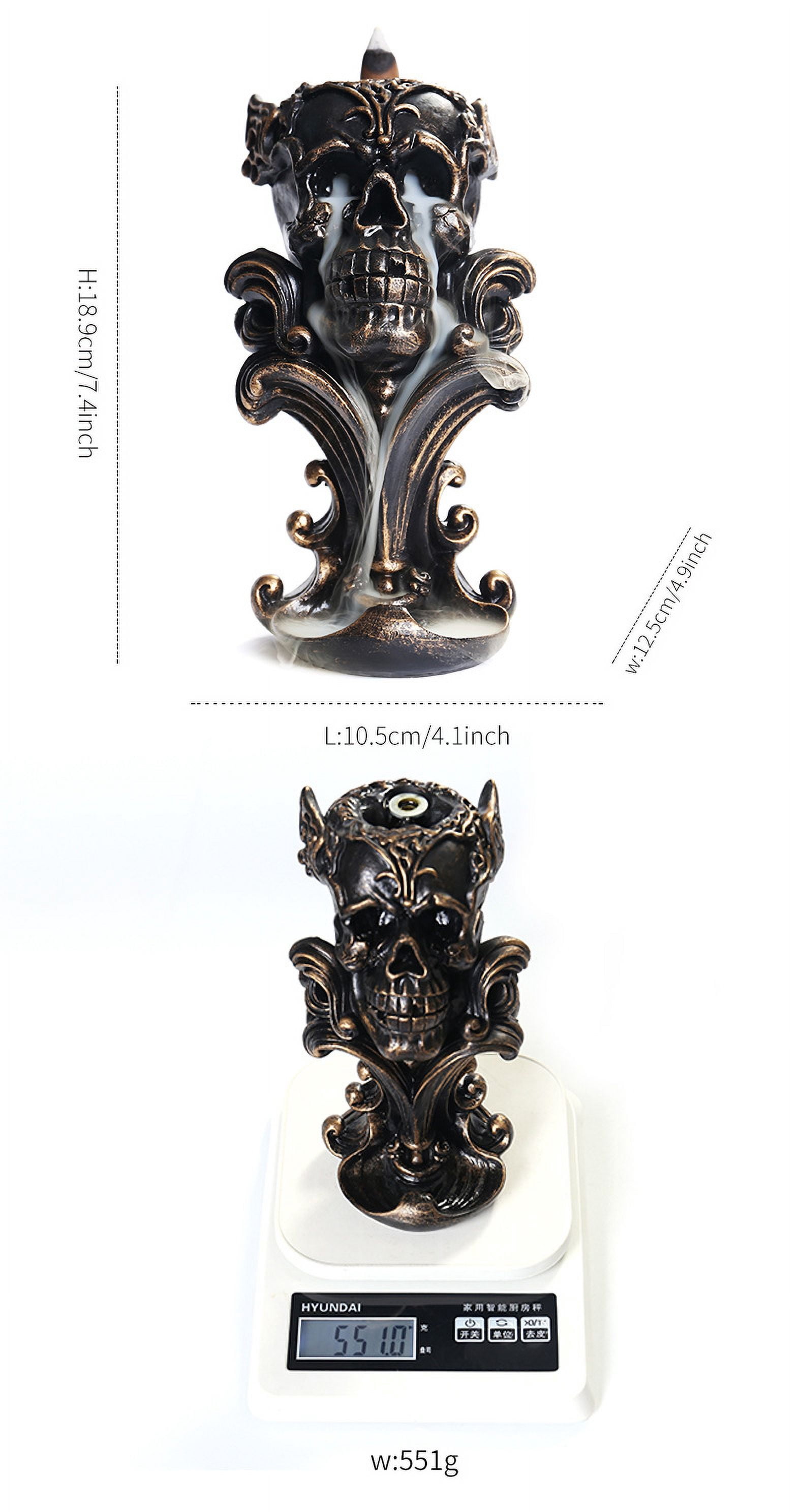 Backflow Incense Holder Burner Resin Skull Incense Burner Waterfall Incense Burner Home Decor