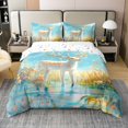 thumbnail image 1 of Erosebridal Housse de Couette en Coton 100 % Motif Renne de Rêve Format Grand Lit, Ensembles de Literie Fleurs de Lac Format Grand Lit, Décor Conte de Fées, Réversible 3 Pcs (Sans Couette), 1 of 8