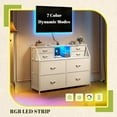 thumbnail image 6 of CRXX Dresser for Bedroom with Power Strip & LED, 8 Drawers Dresser with Extra 2 Open Shelves for Storage & Organization, Small Chest of Drawers for Closet, Hallway,Entryway-White, 6 of 10