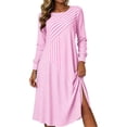 thumbnail image 2 of Omexry Cute Summer Dresses Women's Fashion And Leisure Splicing Long Sleeve Round Neck Loose And Comfortable Dress, 2 of 7