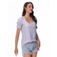 thumbnail image 4 of Womens Summer Tops Casual Square Neck Short Sleeve T Shirts, 4 of 6