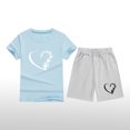 thumbnail image 2 of Fesfesfes Boys and Girls' Short Sleeve Button-Down Top and Shorts Set Casual 2 Piece Summer Outfits,Lightweight Breathable Clothing Sets,Round Neck Playwear for Children(Light Blue#3,8 Years), 2 of 3