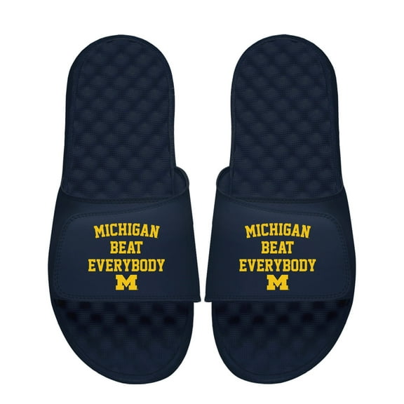 Unisex ISlide Navy Michigan Wolverines Team Saying Slide Sandals