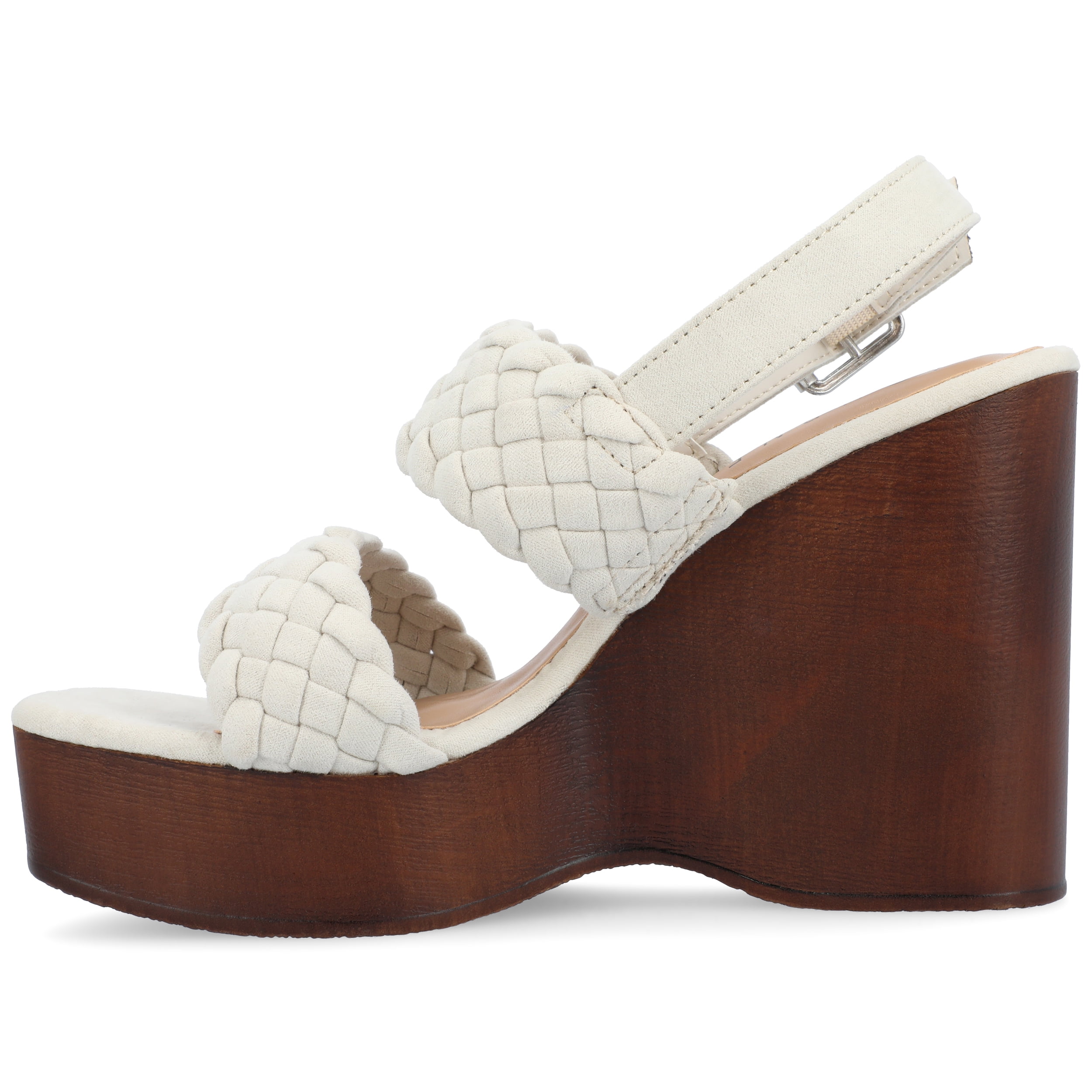 Journee Womens Ayvee Buckle Platform Wedge Sandals