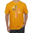 thumbnail image 2 of Wild Bobby Stand For The Flag Kneel for The Cross USA Flag Men Tee, 2 of 6