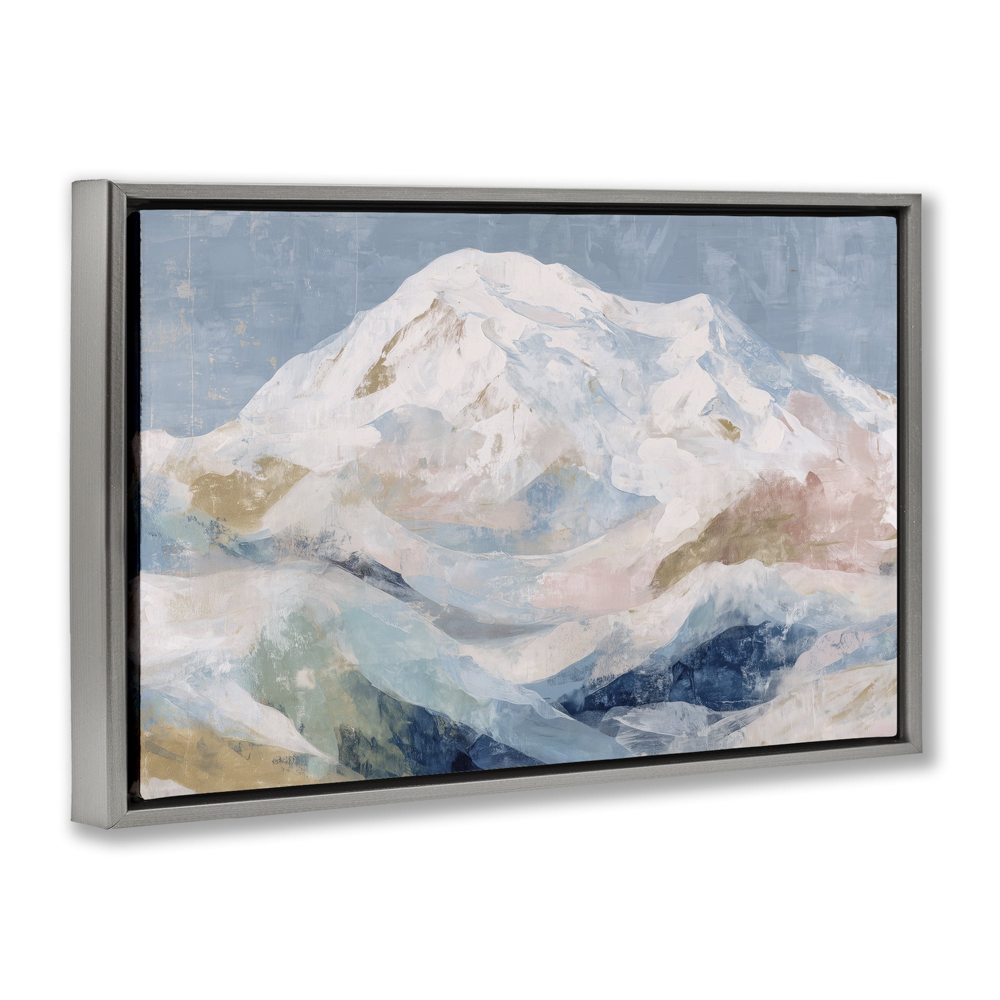Stupell Industries Icy Mountain Range at Dusk Gray Framed Floater Canvas Wall Art, design by Chromatic Storm Studio