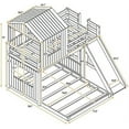 KESHENGDA House Floor Bunk Beds with Slide, Wooden Twin Over Full Bunk