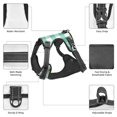 thumbnail image 5 of ZNDUO Green Plaid Floral Pattern Dog Harness, Adjustable Reflective Pet Harness with Dog Leash, 5 of 8