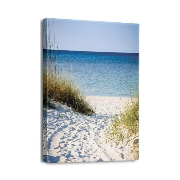 Unwind with a Beach Seascape Vibrant 12X16inch Canvas Painting of Sea & Nature. Wall Art for Living Room, Bedroom & Office. Instantly Uplifts Home Décor Ready to Hang!
