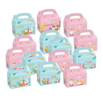 S SERENABLE 12Pcs Bunny Egg Easter Treat Boxes Easter Gift Boxes Decor Gift Box Easter Basket Containers for Cookies Party Favors Wedding 2 Style