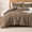 Cocoa Brown, variant on Soft Waffle Comforter Set Twin Size- Comfy Breathable Waffle Weave Comforter with 1 Pillow Shams, 2 Pieces Less Snagging Lightweight Textured Bedding Set for All Season, Cream