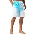 thumbnail image 4 of INSPIRE CHIC Mens Summer Colorful Tie-dyed Pattern Drawstring Elastic Waist Board Shorts 30 Blue White, 4 of 5