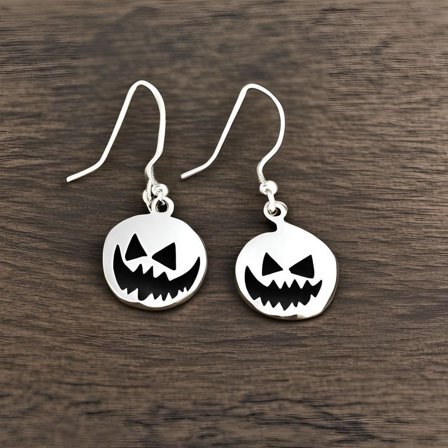 Hook Halloween Pumpkin Sterling Silver 925 Drop Earrings For Women