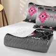 thumbnail image 4 of Erosebridal Southwestern Aztec Quilt Full, Retro Stripe Full Bedspread Sets, Hot Pink Black Gray White 3-Piece, 1 Coverlet and 2 Pillowcases, 4 of 7