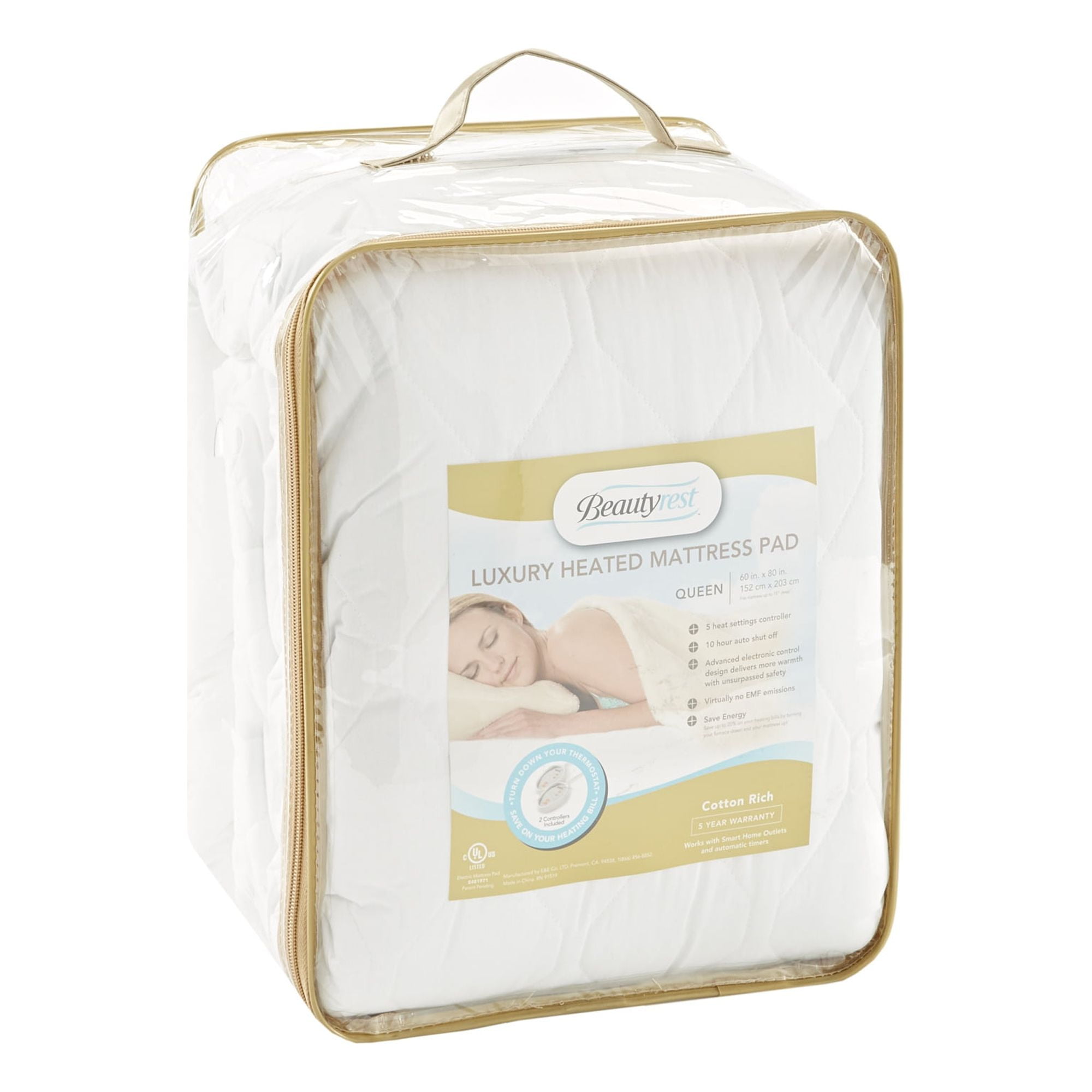 "Beautyrest Cotton Blend Heated Mattress Pad"