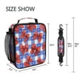 thumbnail image 5 of Square Insulated Lunch Bag Leak-proof Lunch Box for Outdoor Work Picnic Retro Red Polka Dot Bows, 5 of 6