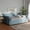 Light blue, variant on Baxton Studio Abbie Grey Velvet Upholstered and Crystal Tufted Queen Daybed