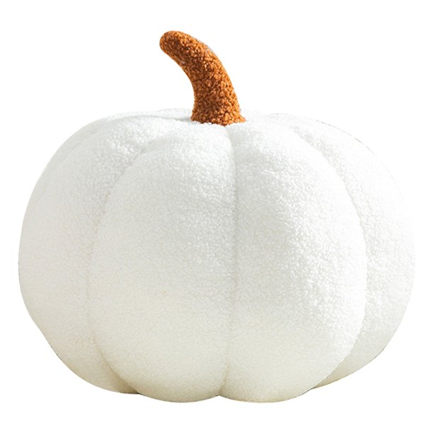 Pillow Halloween Pumpkin Cojín suave simulado 3D para sofá (28 cm) Blanco
